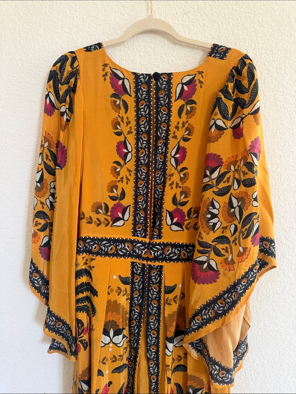 FARM RIO Tropical Tapestry Kaftan Dress Yellow - Picture 4 of 7